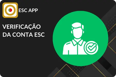 Verificação da conta ESC com ícone de aprovação